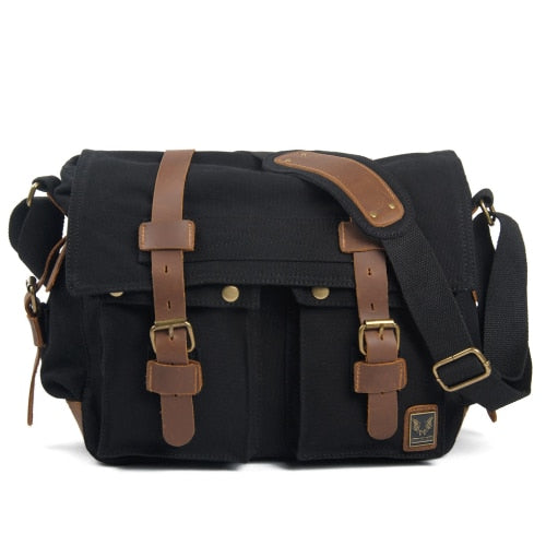 Canvas Leather Messenger Bag