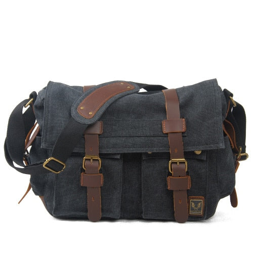 Canvas Leather Messenger Bag