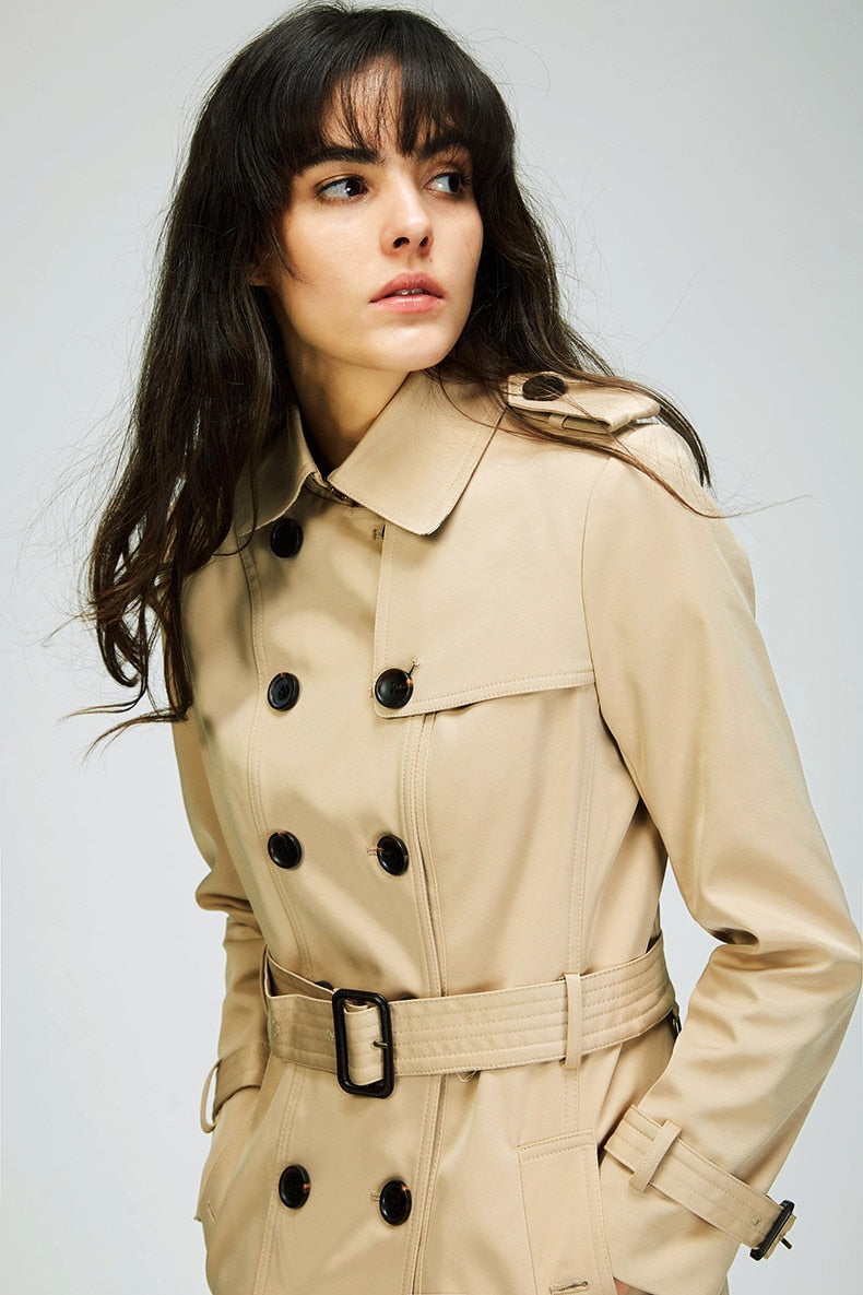 Classic Double Breasted Trench Coat Waterproof