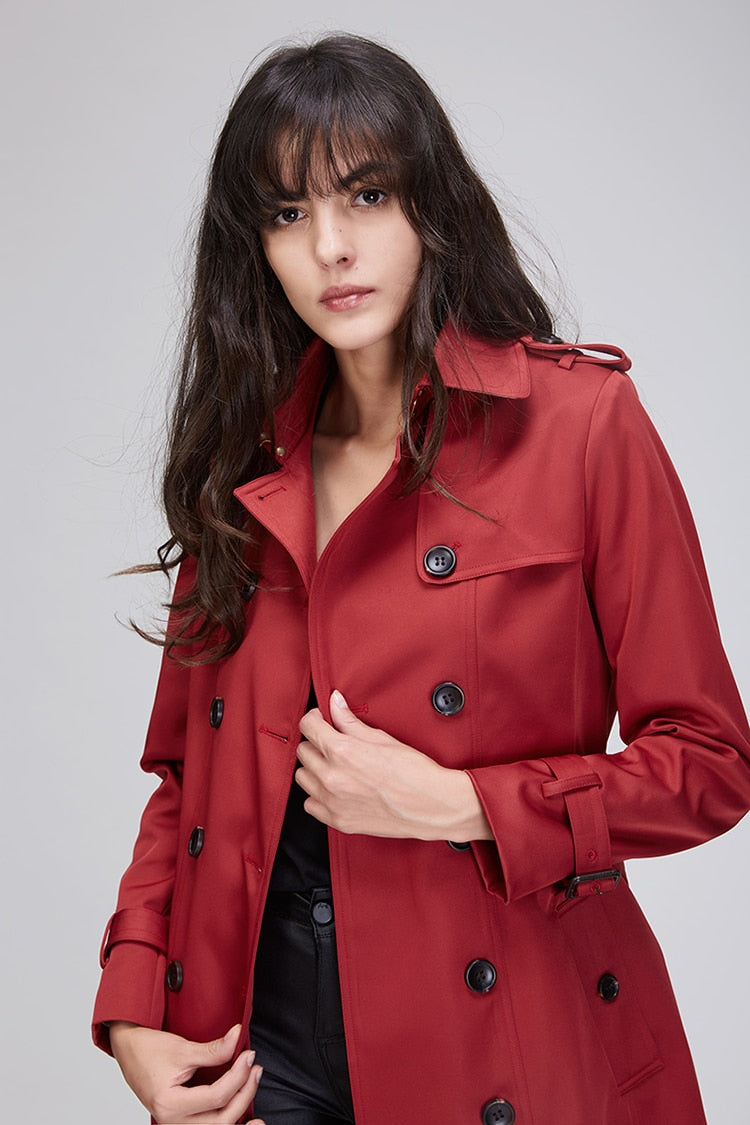 Classic Double Breasted Trench Coat Waterproof