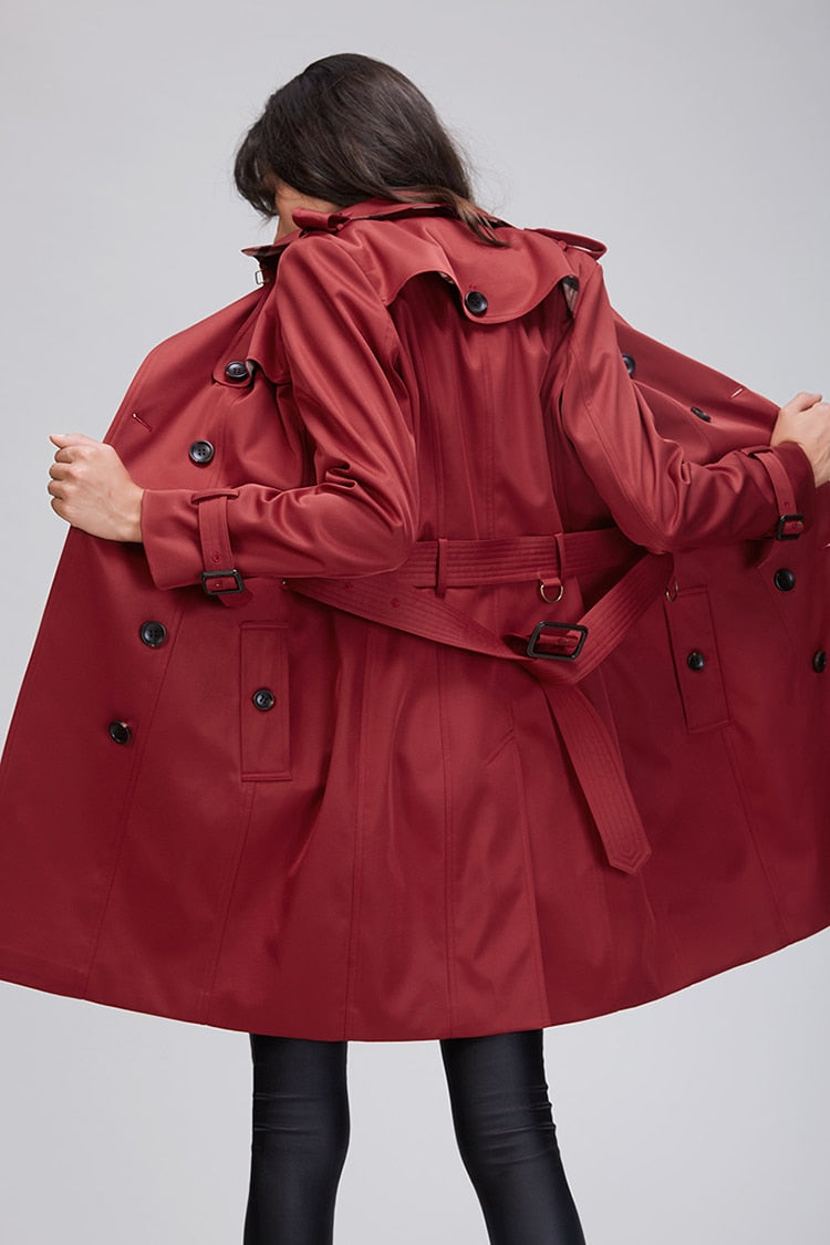 Classic Double Breasted Trench Coat Waterproof