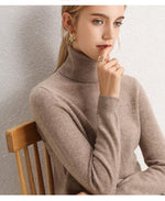 100% Pure Cashmere Knitted Turtleneck Pullover