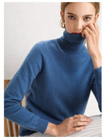 100% Pure Cashmere Knitted Turtleneck Pullover