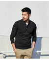 Cotton Button Plain T-Shirt Long Sleeve