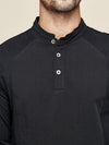 Cotton Button Plain T-Shirt Long Sleeve