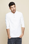 Cotton Button Plain T-Shirt Long Sleeve