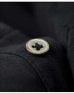Cotton Button Plain T-Shirt Long Sleeve