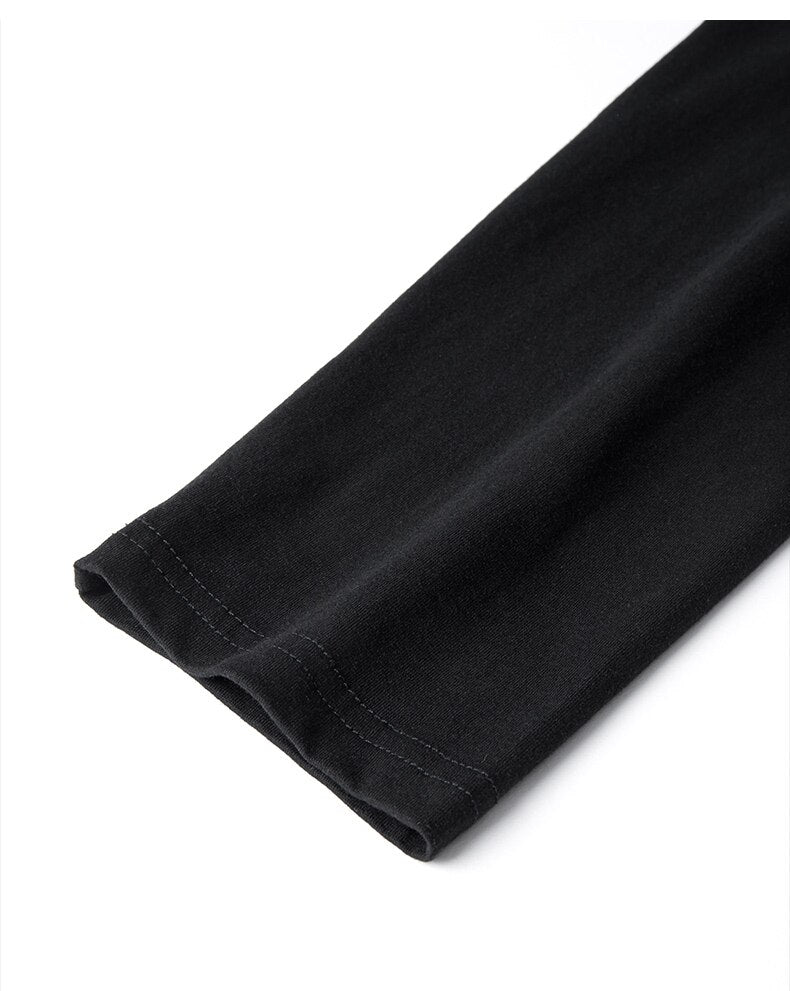 Cotton Button Plain T-Shirt Long Sleeve