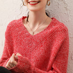 V-neck Long Sleeves 100% Cashmere Jumper