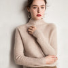 Goat Cashmere Knitted Half-High O-neck Pullover