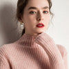 Goat Cashmere Knitted Half-High O-neck Pullover