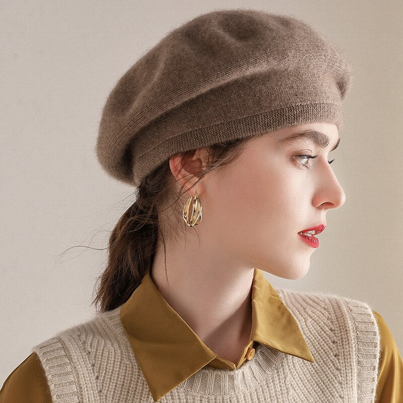 Women Berets 100% Pure Goat Cashmere