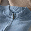 Zipper Neck 100% Goat Cashmere Knitted Long Sleeve Jumper