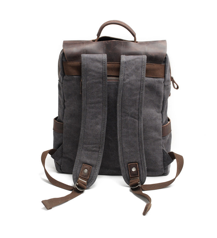 Laptop Canvas Leather Backpack