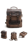 Laptop Canvas Leather Backpack