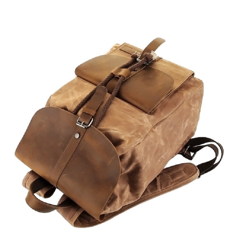 Vintage Leather Canvas Backpack