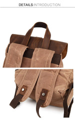 Vintage Leather Canvas Backpack