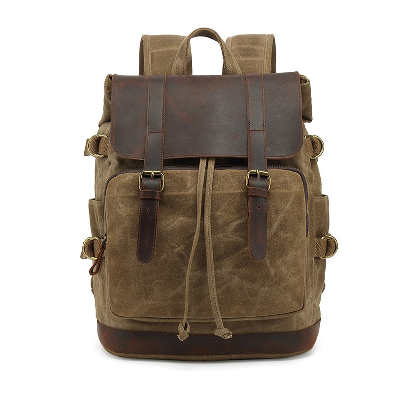 Vintage Canvas Leather Backpack