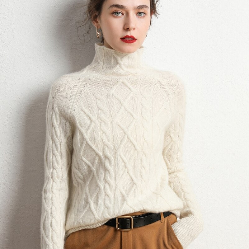 Lazy Wind Turtleneck Cashmere Pullover