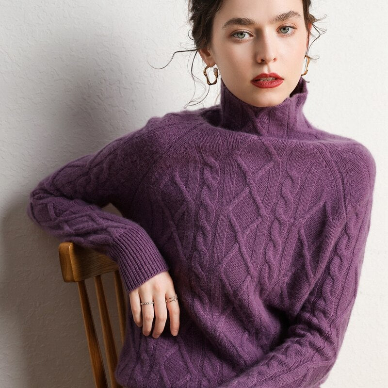 Lazy Wind Turtleneck Cashmere Pullover