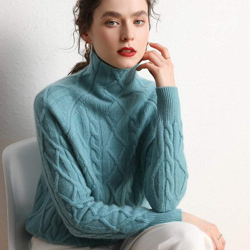 Lazy Wind Turtleneck Cashmere Pullover