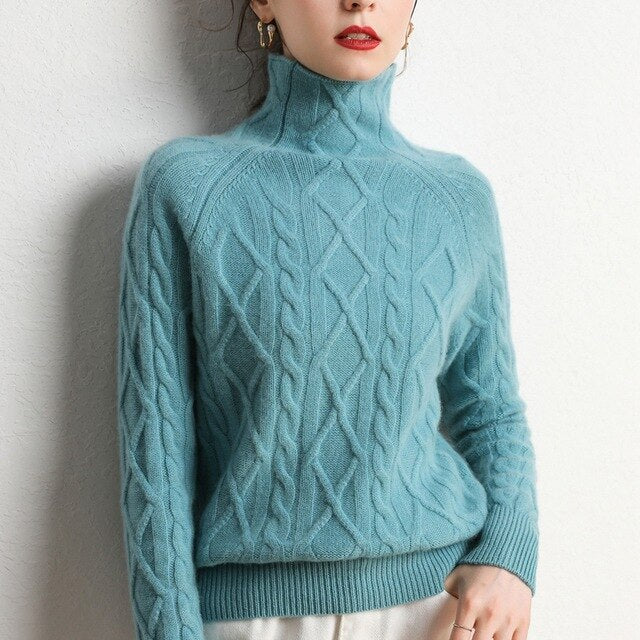 Lazy Wind Turtleneck Cashmere Pullover