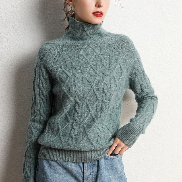 Lazy Wind Turtleneck Cashmere Pullover