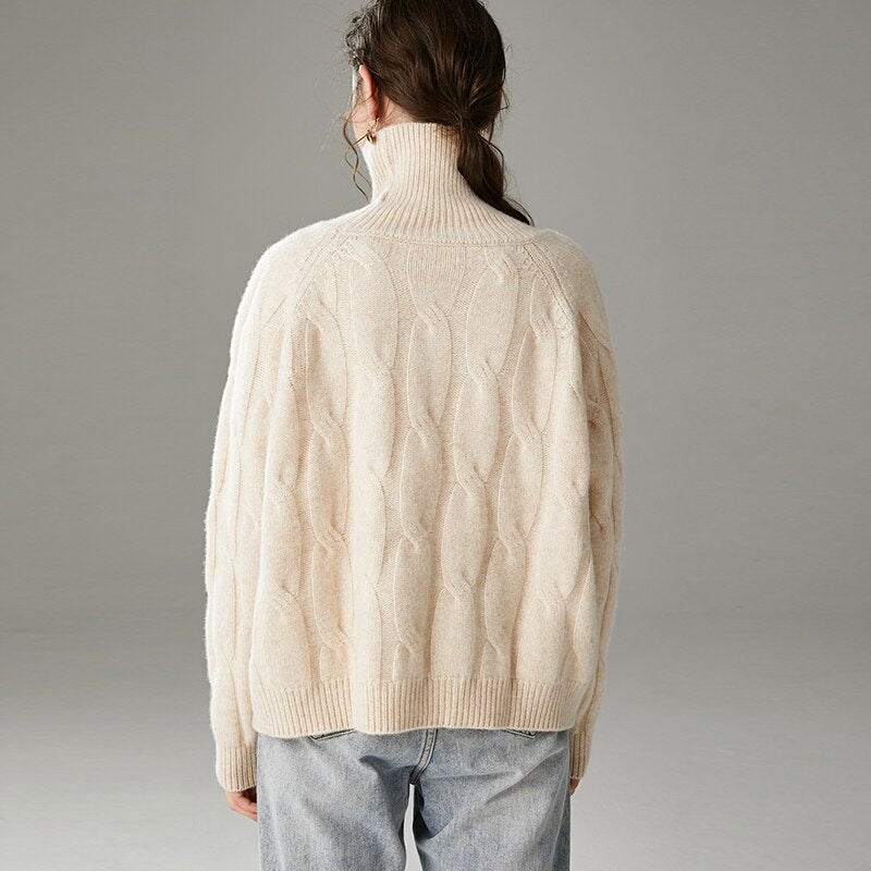 100% Pure Wool High Collar Pullover