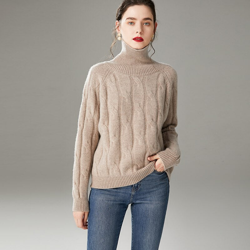 100% Pure Wool High Collar Pullover