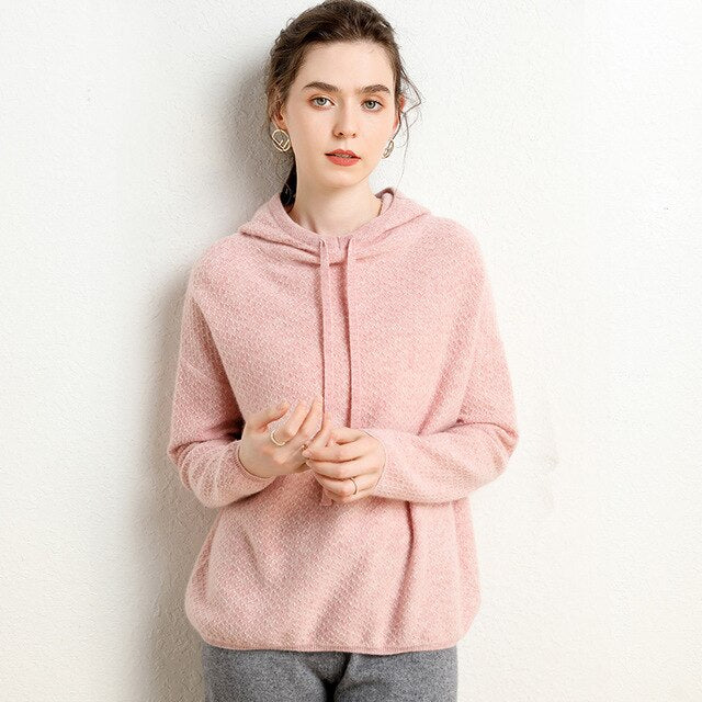 Cashmere Hooded Pattern Design Sweater