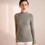 Button Design Slim-fit Cashmere Sweater