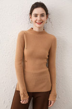 Button Design Slim-fit Cashmere Sweater