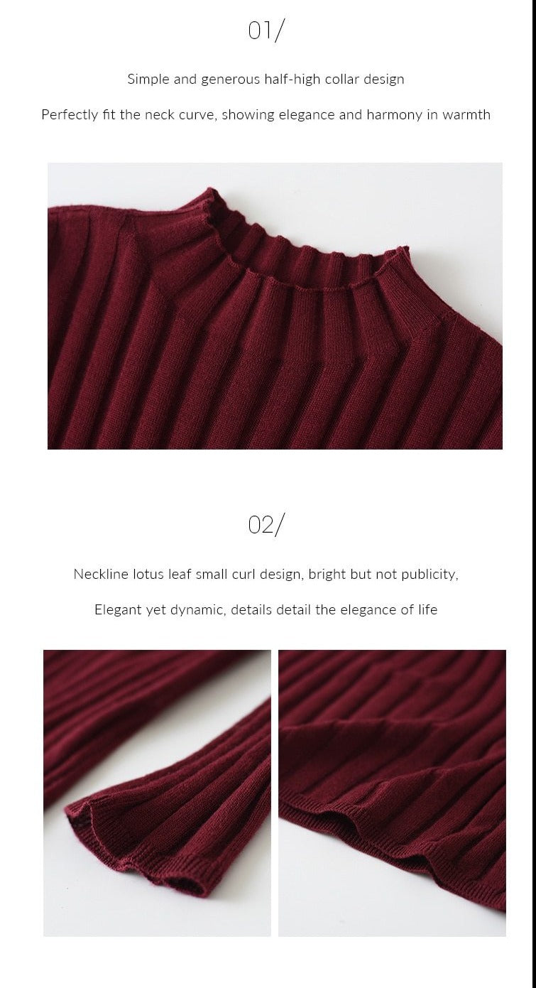Long Sleeve Turtleneck Knit Sweater