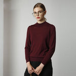 100% PAMIR Fine Wool Vertical Stripes O-Neck Sweater